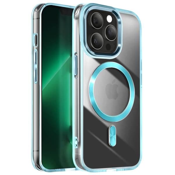 Coque MagSafe för iPhone 13 Pro Bakglas Färg Blå