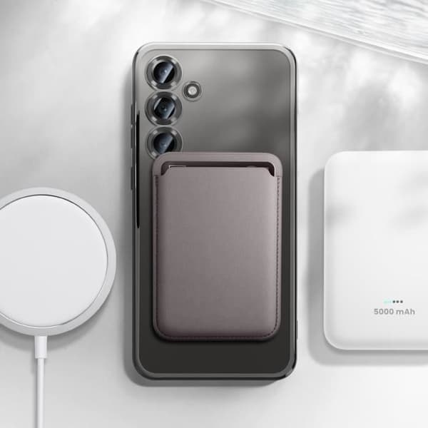 Coque MagSafe för Samsung Galaxy S24 FE Silikon Kontur Kromad Svart