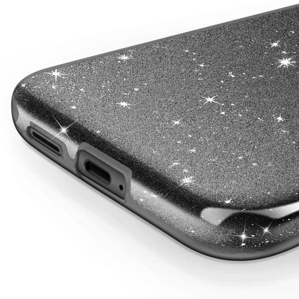 Coque Paillette för Samsung Galaxy S24 och S25 Silikon Ultra tunn Svart