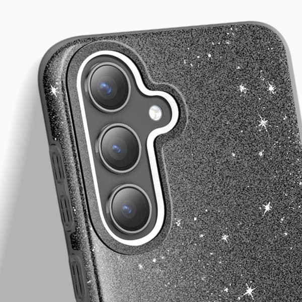 Coque Paillette för Samsung Galaxy S24 och S25 Silikon Ultra tunn Svart