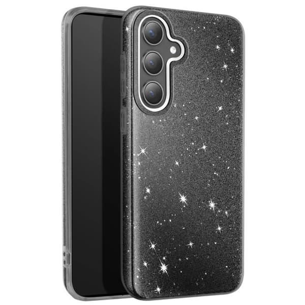 Coque Paillette för Samsung Galaxy S24 och S25 Silikon Ultra tunn Svart
