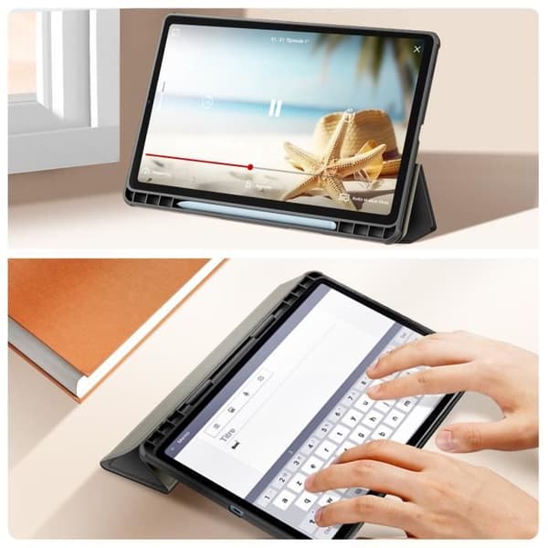 Etui för Samsung Galaxy Tab S6 Lite Fällbart Stöd för Video / Tangentbord Dux Ducis Svart