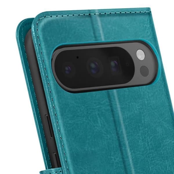 Etui för Google Pixel 9 Pro XL Plånbok med Handledsrem Mayaxess Turkos