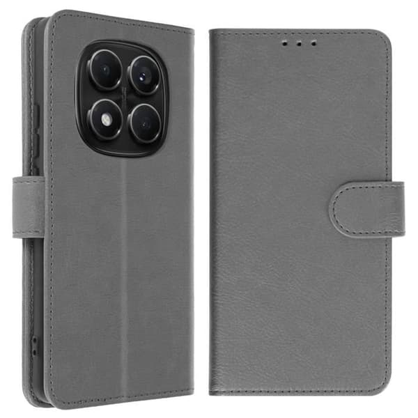 Fodral för Redmi Note 14 Pro och 14 Pro Plus Plånbok och Stöd Grå