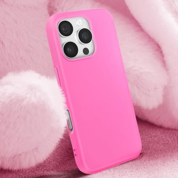 Coque för iPhone 16 Pro Semi-rigida Soft-touch Anti-fingeravtryck Fuchsia