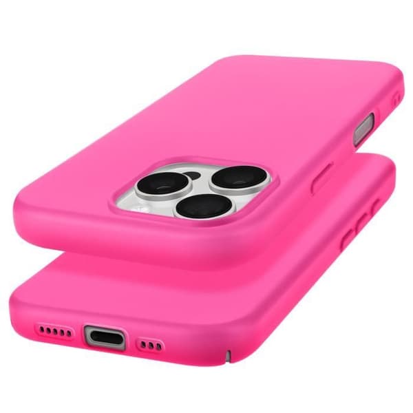 Coque för iPhone 16 Pro Semi-rigida Soft-touch Anti-fingeravtryck Fuchsia