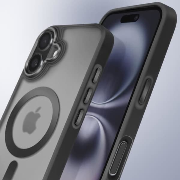MagSafe-skal för iPhone 16 Plus Matt Frostad Baksida Svart Kontur