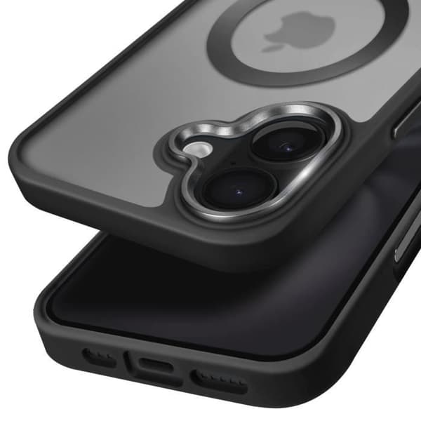 MagSafe-skal för iPhone 16 Plus Matt Frostad Baksida Svart Kontur
