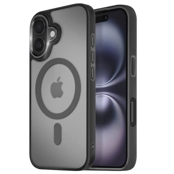 MagSafe-skal för iPhone 16 Plus Matt Frostad Baksida Svart Kontur