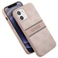 Miniatyrbild 2 av 2: Coque för iPhone 12 i tryckt läder med monokrom rem - Rosa
