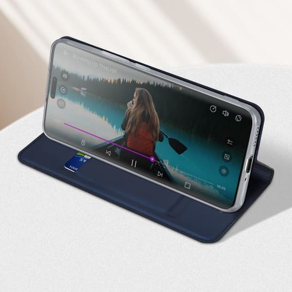 Étui för Honor Magic 6 Pro 5G, Klapp, Kortfack, Videostöd, Dux Ducis Blå Natt