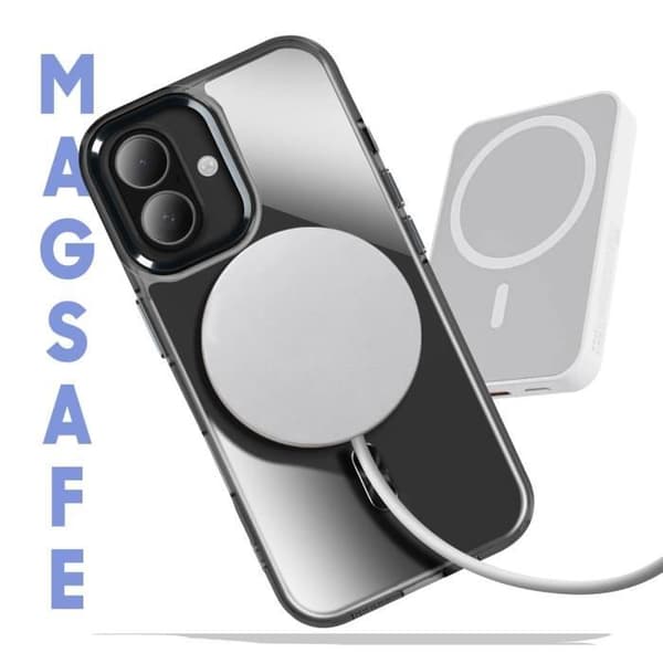 Coque MagSafe för iPhone 16 Plus Bakstycke i Kristall Svart