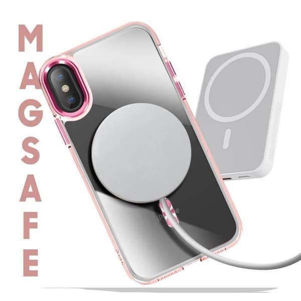 Coque MagSafe för iPhone XS och X Bakkrutask Färg Roséguld