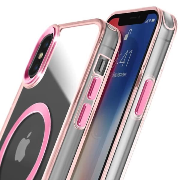 Coque MagSafe för iPhone XS och X Bakkrutask Färg Roséguld