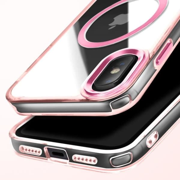 Coque MagSafe för iPhone XS och X Bakkrutask Färg Roséguld