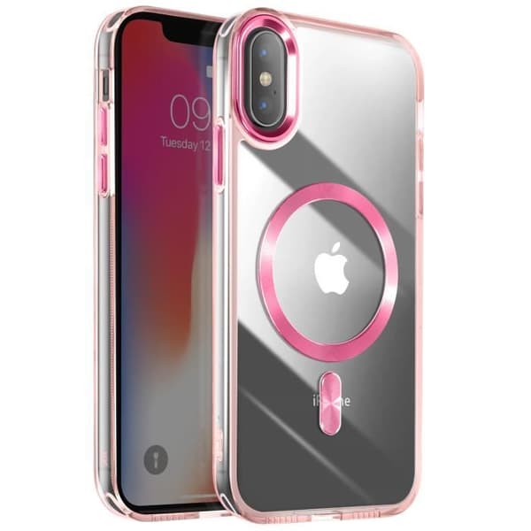 Coque MagSafe för iPhone XS och X Bakkrutask Färg Roséguld
