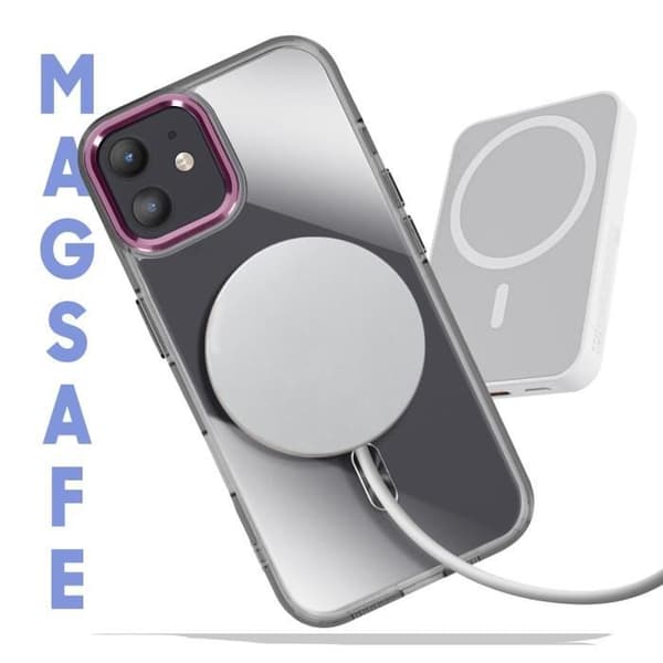 Coque MagSafe för iPhone 11 Bakstycke Glas Färg Svart