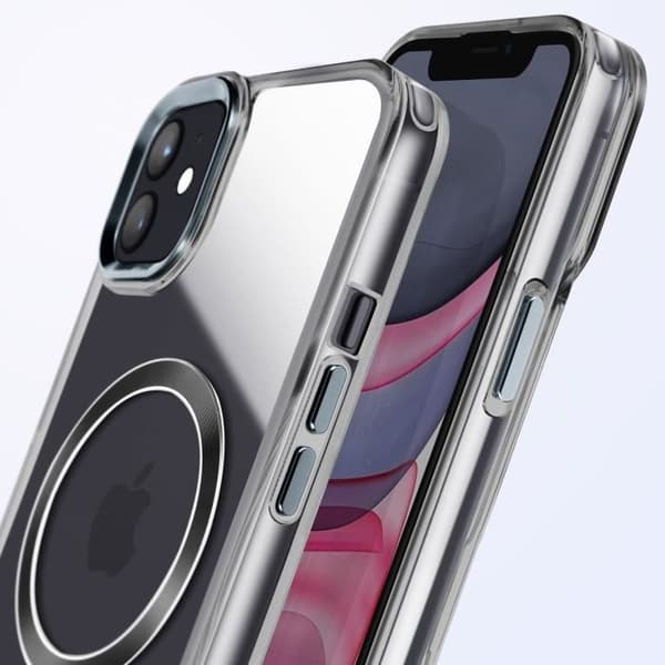 Coque MagSafe för iPhone 11 Bakstycke Glas Färg Svart