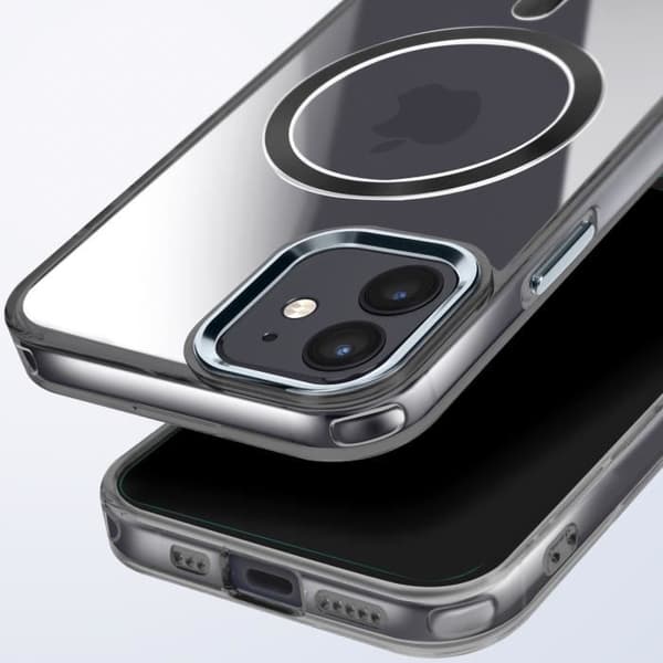 Coque MagSafe för iPhone 11 Bakstycke Glas Färg Svart