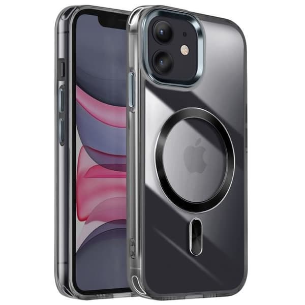 Coque MagSafe för iPhone 11 Bakstycke Glas Färg Svart