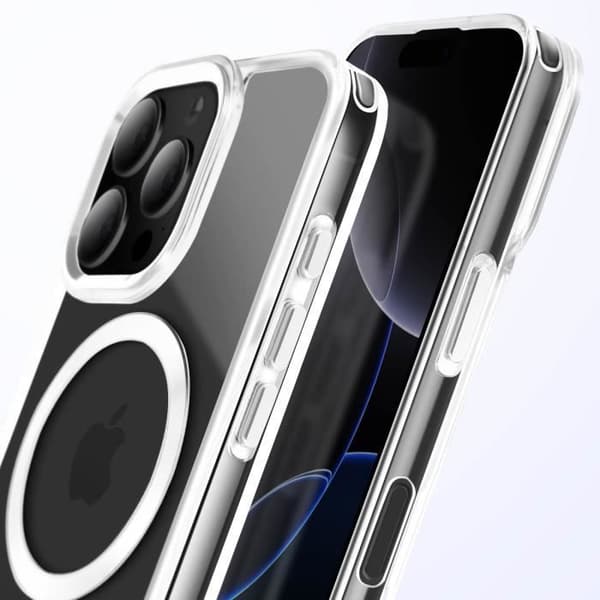 Coque MagSafe för iPhone 16 Pro Baksidan Glas Färg Silver