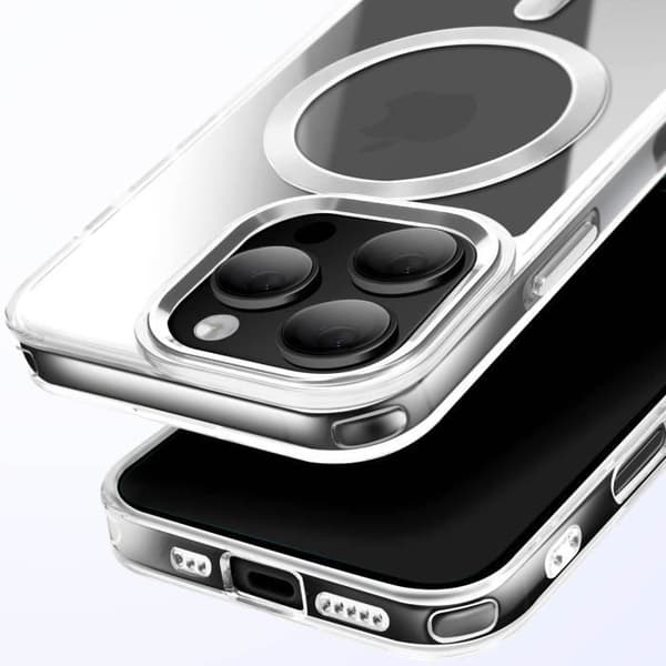 Coque MagSafe för iPhone 16 Pro Baksidan Glas Färg Silver