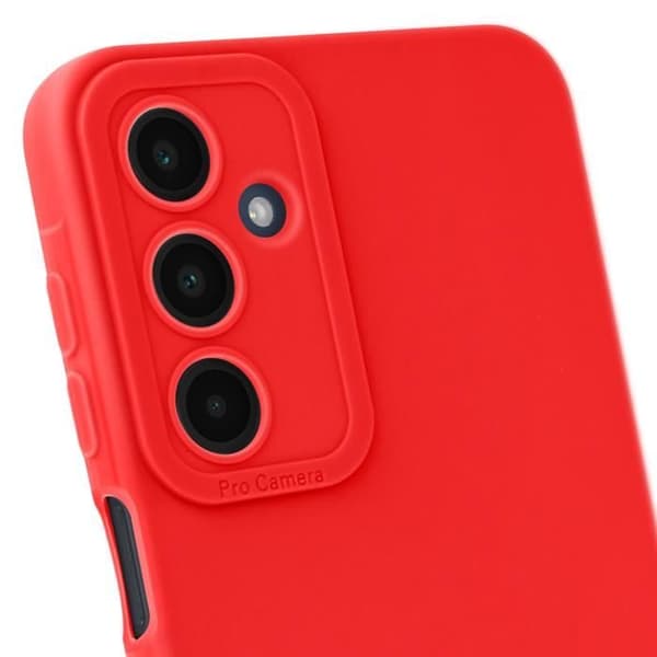 Coque för Samsung Galaxy A16 Silikon Mat Kamera Blockerat Röd