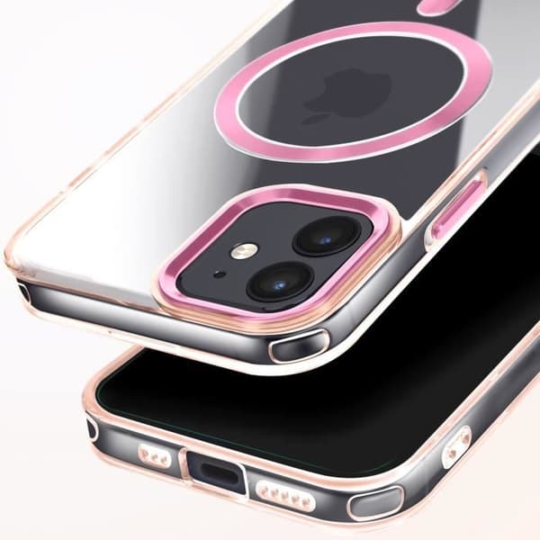 Coque MagSafe för iPhone 11 Baksa Kristall Färg Rosé Champagne