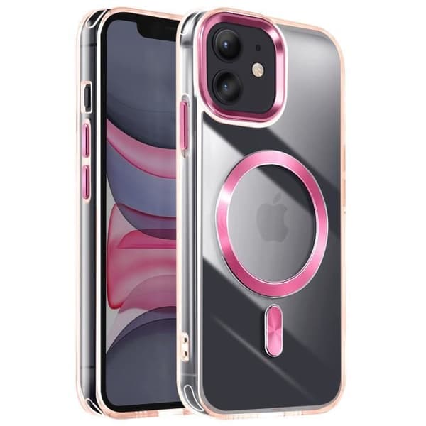 Coque MagSafe för iPhone 11 Baksa Kristall Färg Rosé Champagne