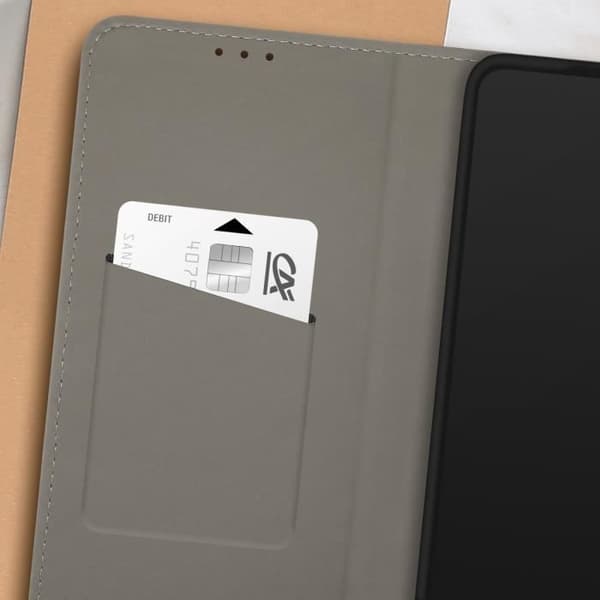 Fodral för Motorola Moto G55 Klapp Kortfack och Videostöd Svart