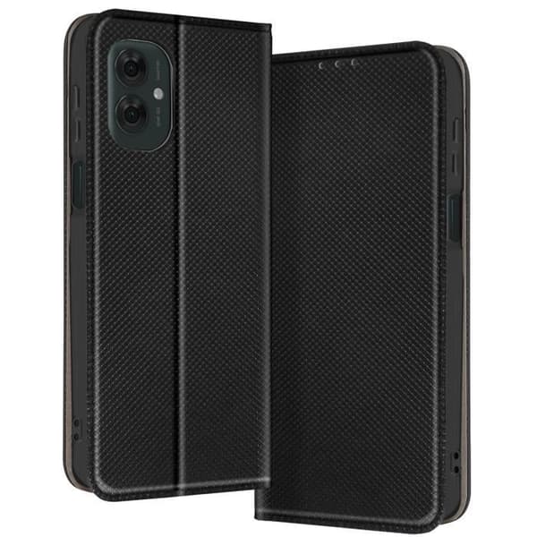 Fodral för Motorola Moto G55 Klapp Kortfack och Videostöd Svart