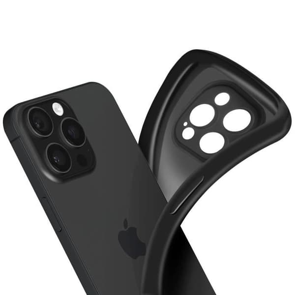 Siliconefodral för iPhone 16 Pro Tunt Lätt Design Svart