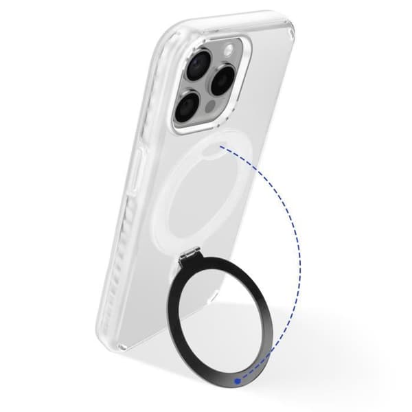 Coque MagSafe för iPhone 14 Pro Stötsäker med Fällbart Stöd Vit
