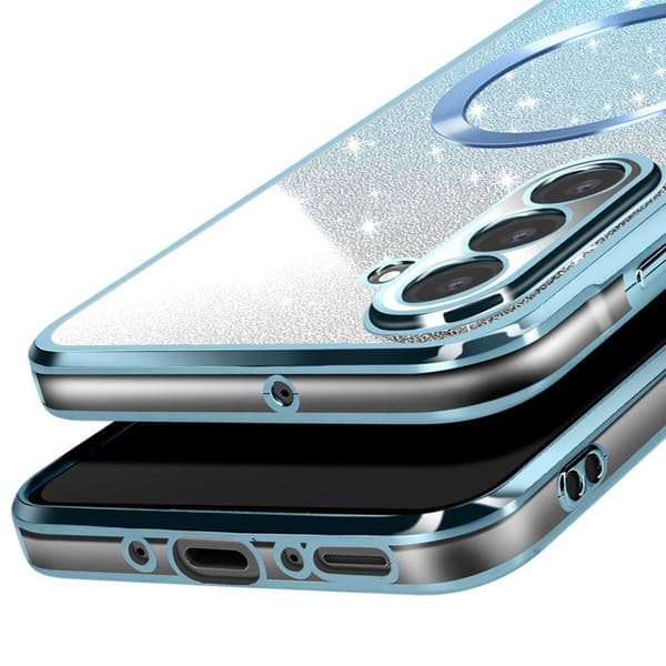 Coque MagSafe för Samsung Galaxy A26 Silikon Glittrande Blå
