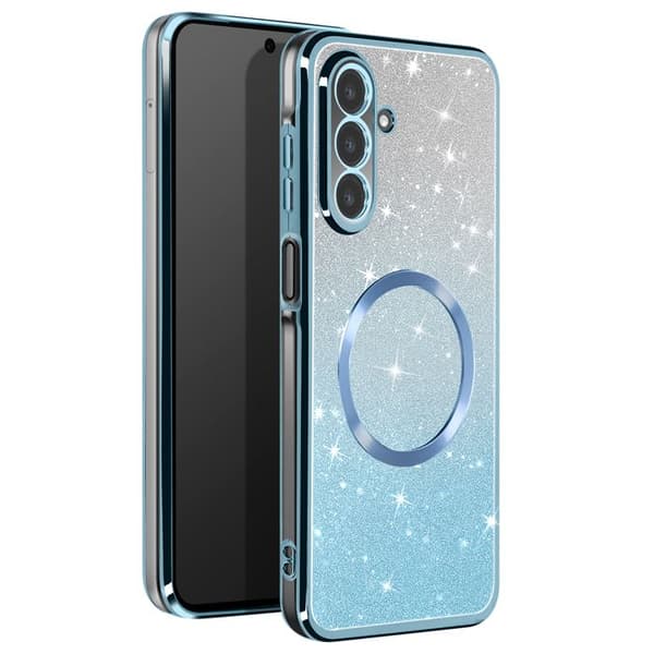 Coque MagSafe för Samsung Galaxy A26 Silikon Glittrande Blå