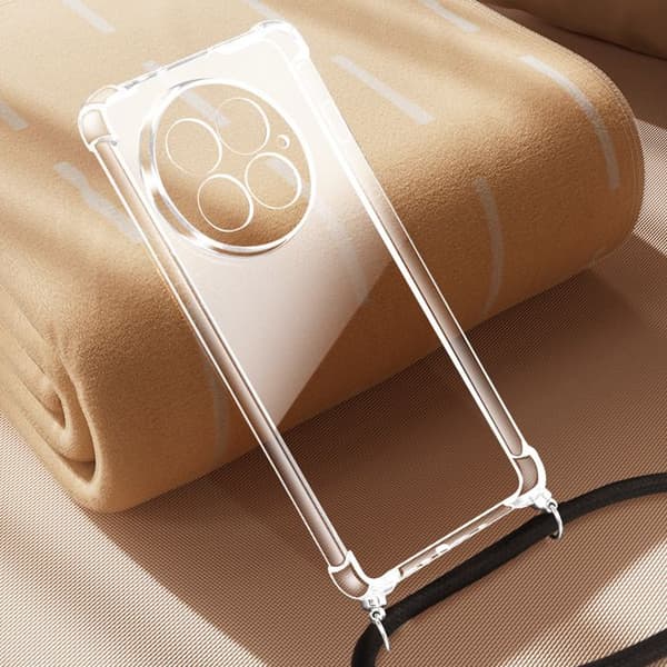 Coque för OnePlus 13 Silikon Stötabsorberande med Flätad Snodd Transparent