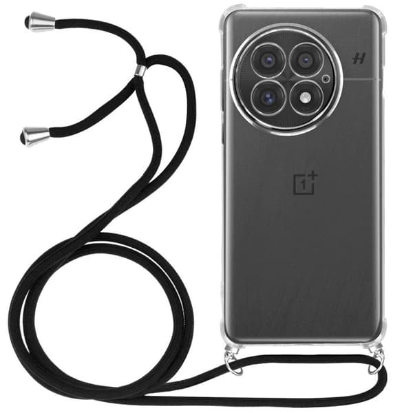 Coque för OnePlus 13 Silikon Stötabsorberande med Flätad Snodd Transparent