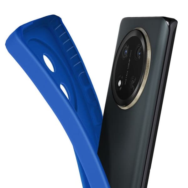 Coque för Honor Magic 7 Lite Silikon Slät Kamera Blockerad Blå