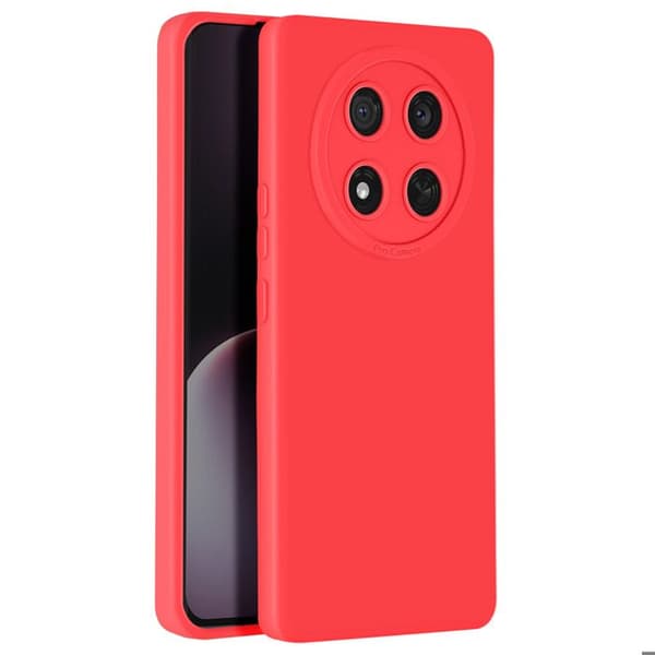 Skyddsfodral för Honor Magic 7 Lite Silikon Slät Kamera Blockerad Röd