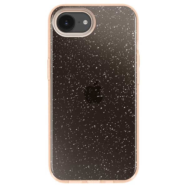 Glittrande skal för iPhone 16e Hybrid Glamour Design Guld