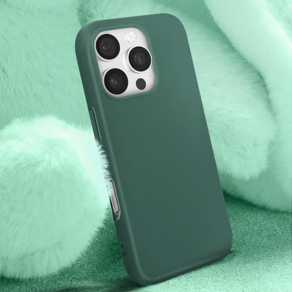 Coque för iPhone 16 Pro Max Semi-rigid Soft-touch Anti-spår Mörkgrön