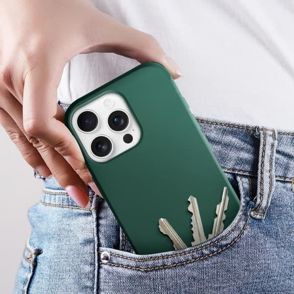Coque för iPhone 16 Pro Max Semi-rigid Soft-touch Anti-spår Mörkgrön