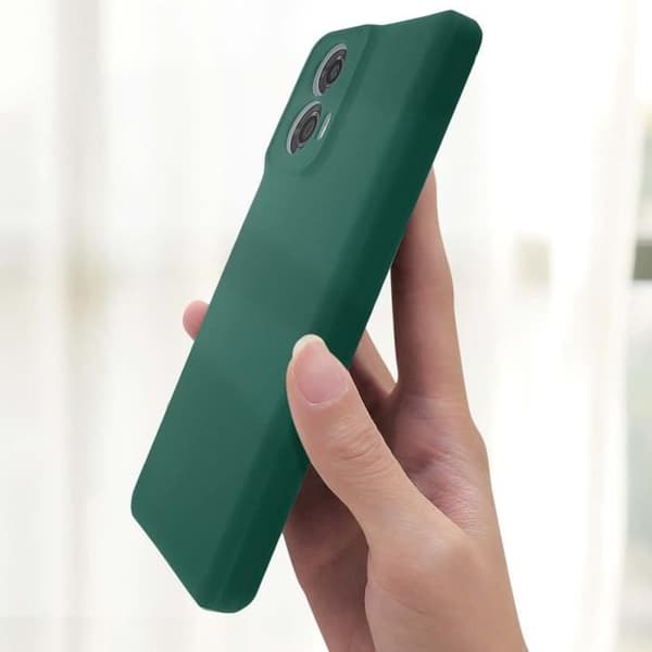 Coque för Motorola Moto G24 Power Silikon Mjuk Matt Mörk Grön