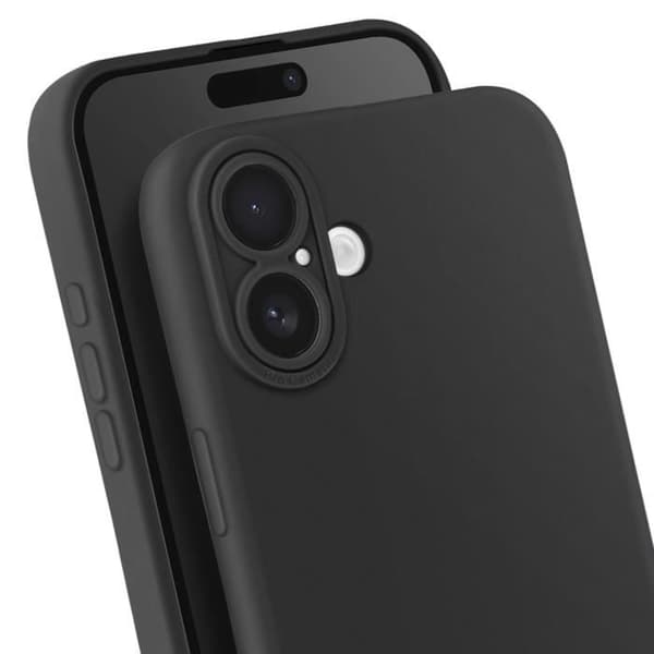 Skyddsfodral för iPhone 16 Plus Silikon Slät Kamera Blockerad Svart