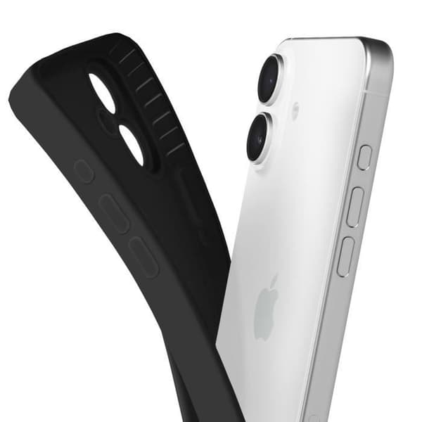 Skyddsfodral för iPhone 16 Plus Silikon Slät Kamera Blockerad Svart