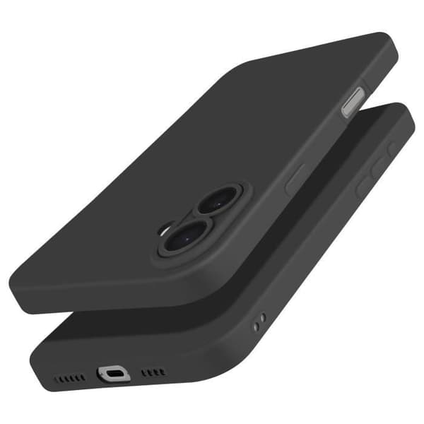 Skyddsfodral för iPhone 16 Plus Silikon Slät Kamera Blockerad Svart