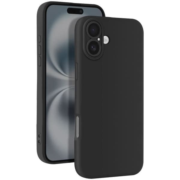 Skyddsfodral för iPhone 16 Plus Silikon Slät Kamera Blockerad Svart