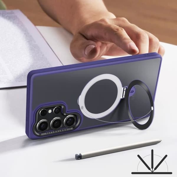 MagSafe-skydd för Samsung Galaxy S25 Ultra Stötsäker Videostöd Lila