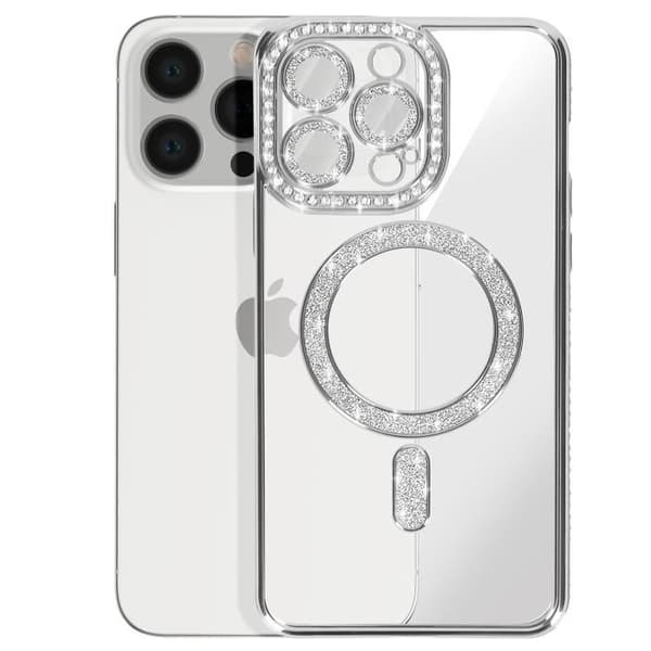 Coque Diamant för iPhone 13 Pro MagSafe Contour Strass Silver