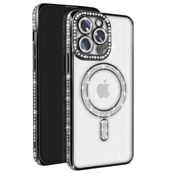 Coque Diamant för iPhone 13 Pro MagSafe Contour Strass Silver